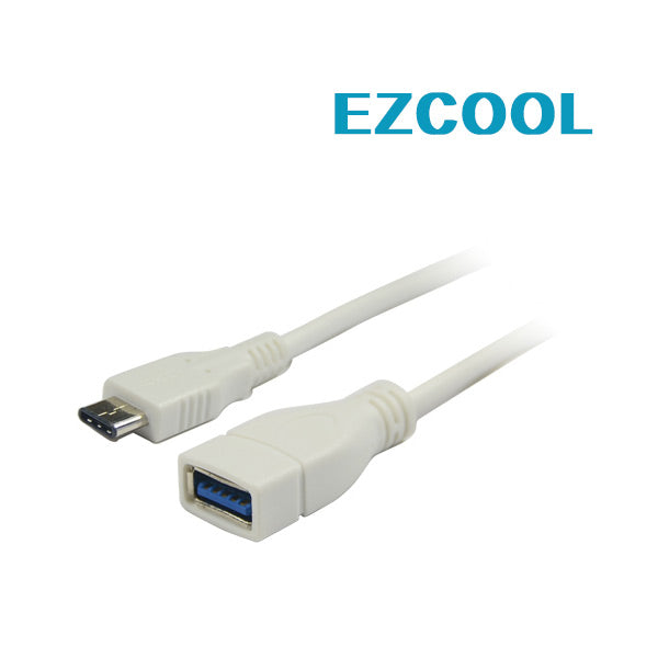 USB 3.1 Cable Type C To USB 3.0 AF White l for connecting legacy USB 1.1/2.0/3.0 peripherals/ male cables to Type-C PCs and Macs