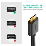 USB 3.0 A Male to Micro USB 3.0 Male Cable 1m (Black) 10841