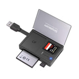 Card Reader 3-Slot Super Speed USB 3.0 Card Reader with Card Storage Case