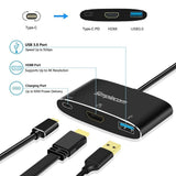 USB 3.1 Type C to HDMI USB 3.0 Adapter with PD Charging (Support DP Alt Mode and Nintendo Switch)
