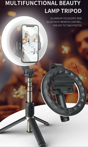 Selfie Stick Bluetooth Ring Light Selfie Stick and Tripod stand