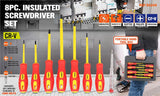 Screwdriver Set 8Pc Insulated Magnetic Slotted Phillips Electricians With Case