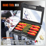 Screwdriver Set 8Pc Insulated Magnetic Slotted Phillips Electricians With Case