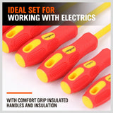 Screwdriver Set 8Pc Insulated Magnetic Slotted Phillips Electricians With Case