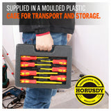Screwdriver Set 8Pc Insulated Magnetic Slotted Phillips Electricians With Case