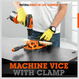 Drill Press Bench Vice Quick Release 90mm Clamp Jaw Soft Grip Hand Pads Woodwork