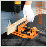 Drill Press Bench Vice Quick Release 90mm Clamp Jaw Soft Grip Hand Pads Woodwork