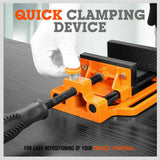 Drill Press Bench Vice Quick Release 90mm Clamp Jaw Soft Grip Hand Pads Woodwork