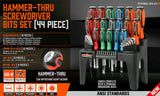 Screwdriver Set Bits 44-Piece Impact Screwdriver Set with Magnetic Bits, High Torque Hex Keys and Rack with Color Grip