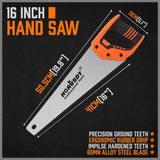 Saw 16" Hand Saw Sharp Cut Wood Plastic Cutting Heavy Duty Crosscut Saw 505mm Long