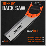 Saw 14" Back Saw Wood Hand Saw Woodworking Timber Plastic Cutting Ergonomic Handle
