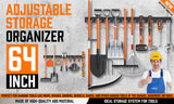 Tool Hanger 64" Wall Mount Garden Storage Organizer Mop Broom Holder Hook Pegs