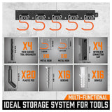 Tool Hanger 64" Wall Mount Garden Storage Organizer Mop Broom Holder Hook Pegs
