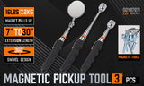 Tools Set 3Pc Magnetic Pick Up Tool & Swivel Inspection Mirror Telescoping Rod Heavy Duty