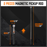 Tools Set 3Pc Magnetic Pick Up Tool & Swivel Inspection Mirror Telescoping Rod Heavy Duty