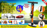 Air Pump High Pressure for Bicycle Bike Alloy Floor Air Gauge Ball Balloon Nozzles