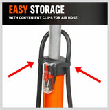 Air Pump High Pressure for Bicycle Bike Alloy Floor Air Gauge Ball Balloon Nozzles