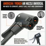Air Pump High Pressure for Bicycle Bike Alloy Floor Air Gauge Ball Balloon Nozzles