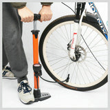 Air Pump High Pressure for Bicycle Bike Alloy Floor Air Gauge Ball Balloon Nozzles