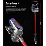 Vacuum Handheld Vacuum Cleaner Cordless Vacuum Stick Handstick Vac Bagless 2-Speed Headlight Red