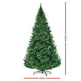 Christmas Decor Christmas Tree 1.8M 6FT with 800+LED Lights 800+ Tips Warm White Green
