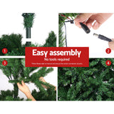 Christmas Decor Christmas Tree 1.8M 6FT with 800+LED Lights 800+ Tips Warm White Green