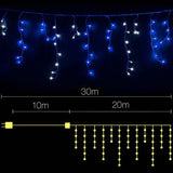 Christmas décor Christmas Lights 800 LED Christmas Icicle Lights White and Blue