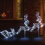 Christmas decor Christmas Reindeer Motif Lights LED Reindeer Rope Waterproof Outdoor Xmas (chri24)