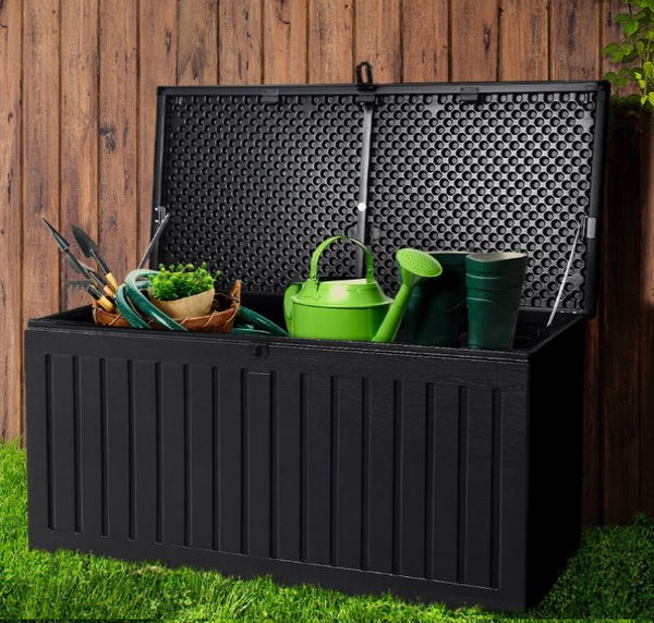 Storage Box Storage 109cm Container Garden Toy Indoor Tool Chest Sheds 270L Black