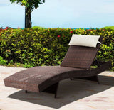 Chairs Outdoors Sun Lounge Pool Lounge New Outdoor Wicker Sun Lounge - Brown