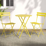 Table set with chairs foldable In or outdoors use Yellow