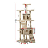 Pet 179 cm Tall Cat Kitten fun area Tree for playing Scratching, climbing Post Tower Beige scratcher