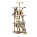 Pet 179 cm Tall Cat Kitten fun area Tree for playing Scratching, climbing Post Tower Beige scratcher