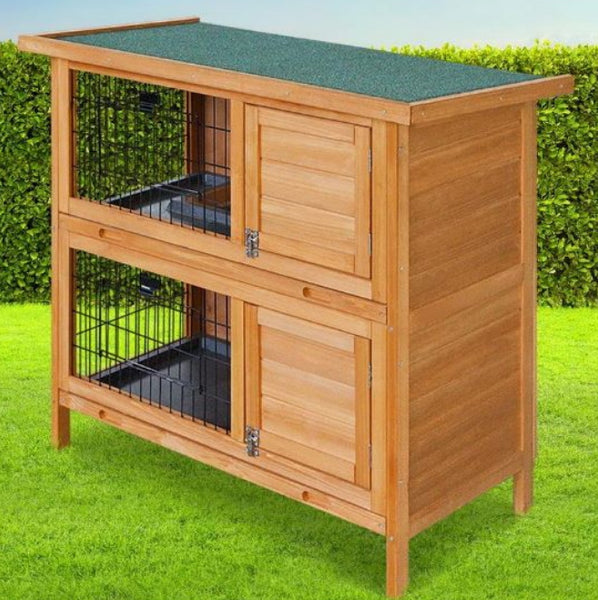 Cage 2 level Practical  Wooden Rabbit Hutch Pets huts Animal Hutch