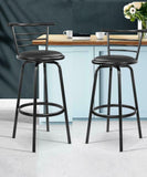 Stools x2 as set Set of 2 Bar Stools Kitchen stool  - Black and Steel