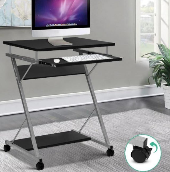Desk Portable stand adjustable mobile desk on wheels Laptop desk Pull Out – Black