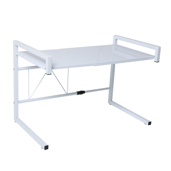 Storage Rack Storage Over Microwave Oven Shelf Kitchen Organiser Storage Rack Holder Adjustable White ( IDRO )