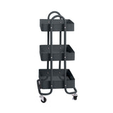 Trolley Cart Steel Storage  3 Level Kitchen Rack Shelf Organiser Wheels Grey (idro)