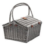Picnic Basket Set Dining Baskets Set Outdoor Eating Folding Handle (idro)