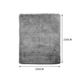 Rug Soft Rug Shaggy Floor soft Confetti Rug Carpet Home Decor 230 x 200cm Grey (IDRO)