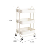 Trolley Cart Steel Storage Rack 3 Level Kitchen  Shelf Organiser Wheels White (idro)