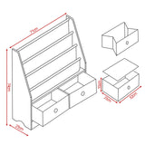 Kids Storage Children Storage Bookcase Toy Organiser Rack (idro)