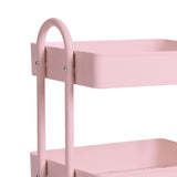 Trolley Cart Steel Storage 3 Level Kitchen Rack Shelf Organiser Wheels Pink