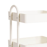 Trolley Cart Steel Storage Rack 3 Level Kitchen  Shelf Organiser Wheels White (idro)