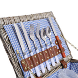 Picnic Basket Set Dining Baskets Set Outdoor Eating Folding Handle (idro)