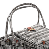 Picnic Basket Set Dining Baskets Set Outdoor Eating Folding Handle (idro)