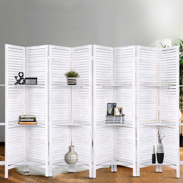 Divider 8 parts screen  With Shelves for privacy Divider Folding Timber  Stand Practical (X/F)