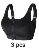 Sports Bra Women With  Front Zipper Fitness Shirt Push Up Plus Size S-XXXXXL