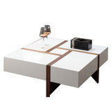 Table Coffee Table Elegant White and Brown smooth, glossy, elegant finish