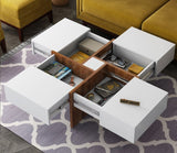 Table Coffee Table Elegant White and Brown smooth, glossy, elegant finish